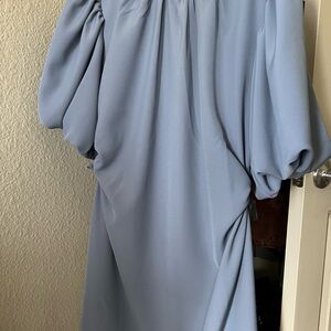 Light Blue Puff Sleeve Dress